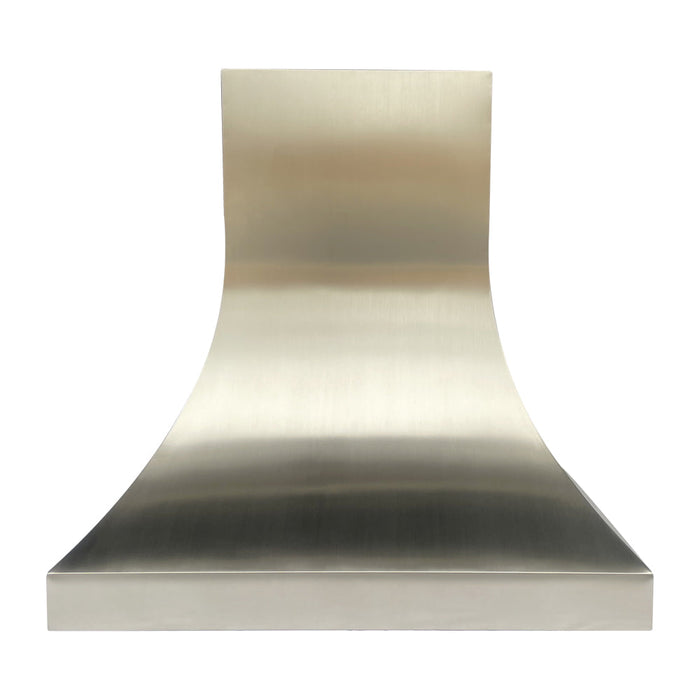 Curved Modern Silver Stainless Steel Range Hood