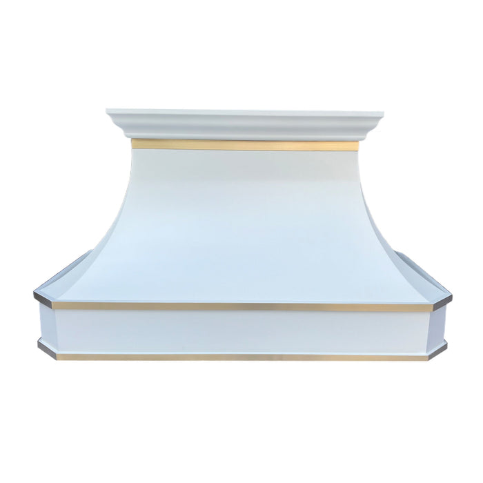 Curved White Stainless Steel Kitchen Vent Hood