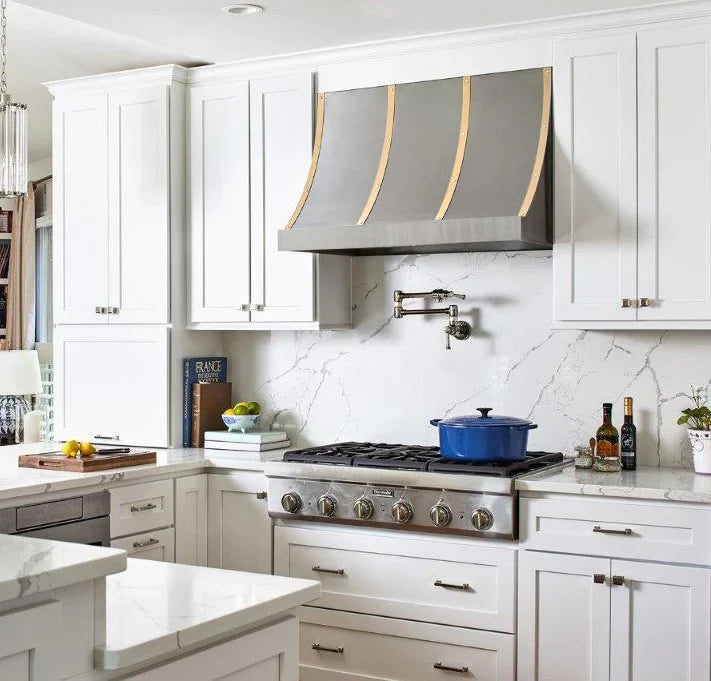 Custom Stainless Steel Slope Vent Hoods with Brass Straps