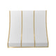 Custom White Slope Stainless Steel Range Hood with Brass Straps and Rivets