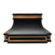 Luxury Black Modern Curve Stainless Steel Sweep Range Hood with Brass Trim