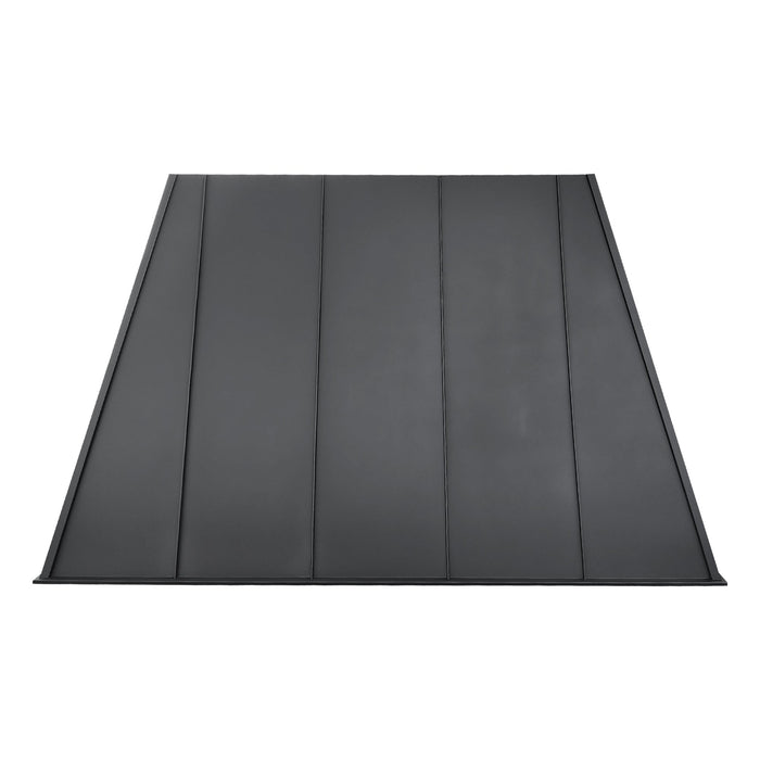 Modern Black Tapered Stainless Steel Range Hood with Raised Ribs
