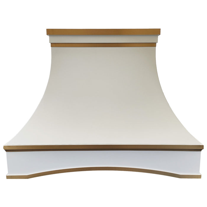 White Stainless Steel Range Hood with Curved Arch