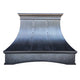 Custom Black Arch Copper Custom Kitchen Range Hood with Straps & Rivets