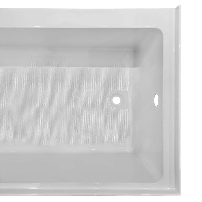 Whitehaus Alcove Soaking Bathtub, Drain Hole Options WHAB6030-L-WH