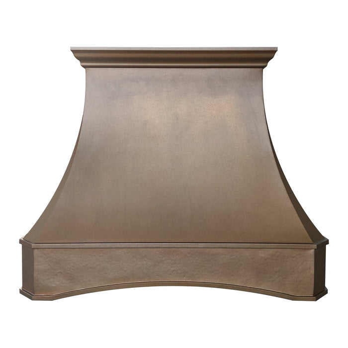 Vintage Copper Custom Sweep Range Hood with Arch