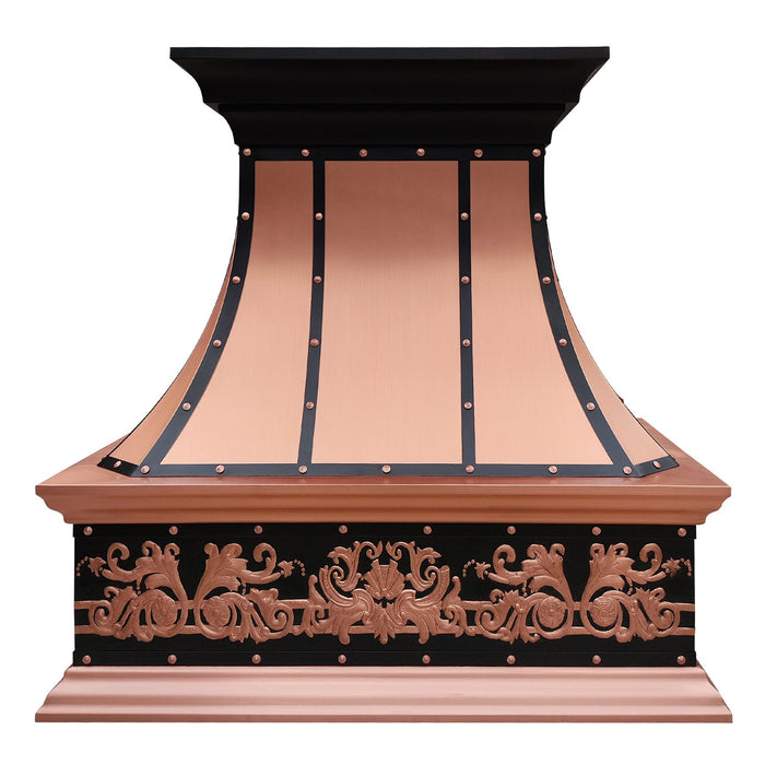 Penny Sweep Handcraft Copper Stove Kitchen Range Vent Hood with Apron