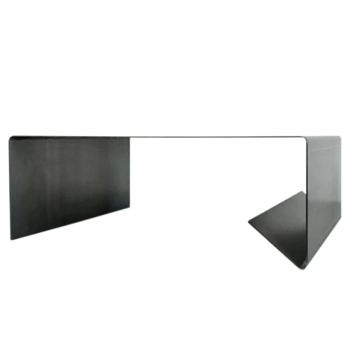 Rectangular Metal Coffee Table with storage Heavy Duty Raw Steel (D)24" (W)36" (H)12" angle view
