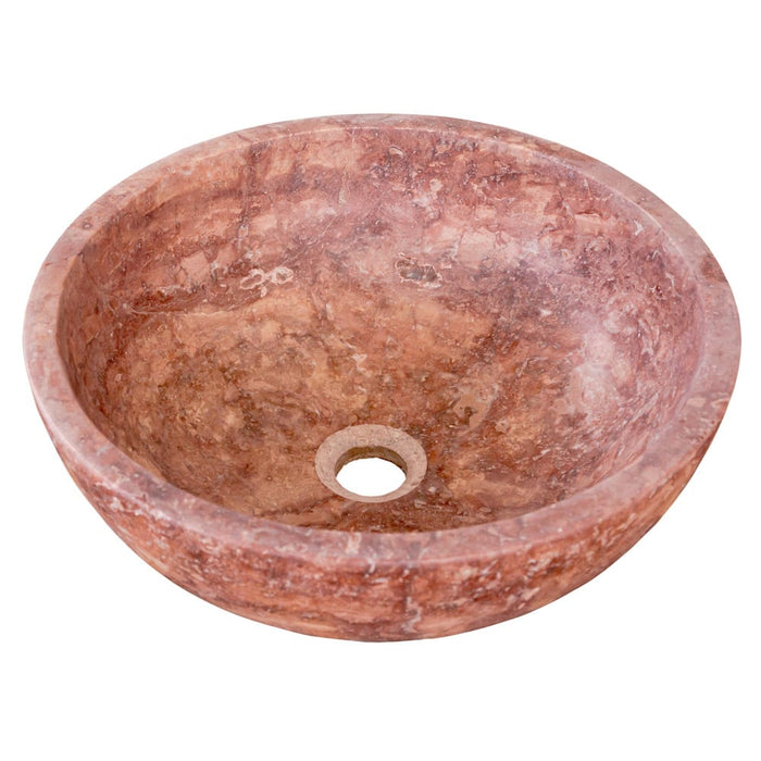 Red Travertine Natural Stone Round Above Vanity Bathroom Sink Honed/Matte NTRVS15