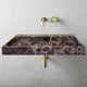 Rosso Levanto Marble Rectangular Wall-Mount Sink 20 x 48 x 5