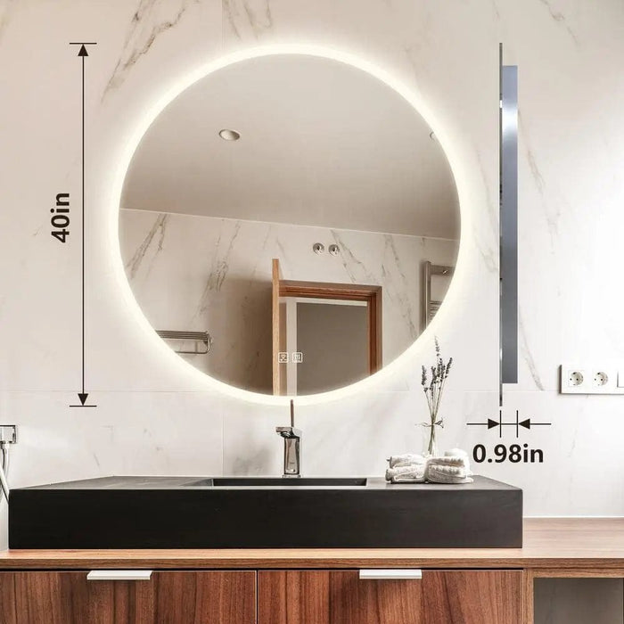 Round Backlit LED BATHROOMS Vanity  Mirrors With Dimmable Lights