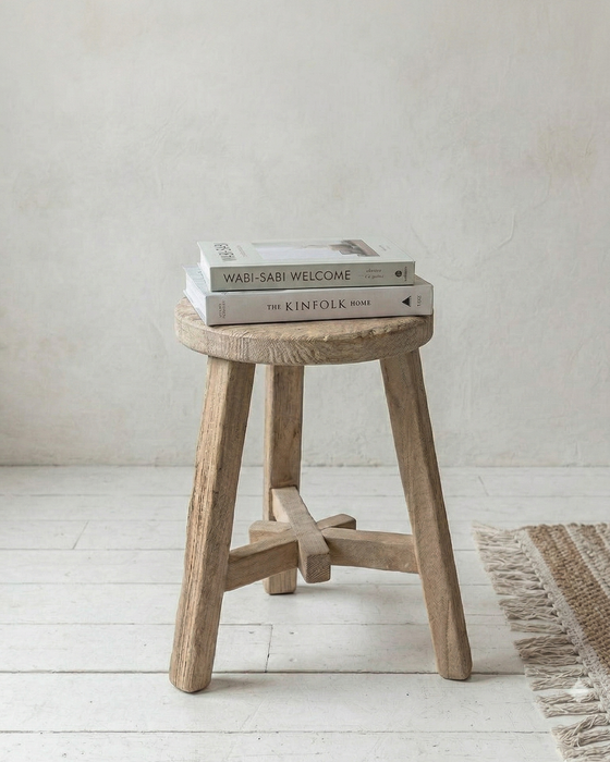 Round Elm Stool