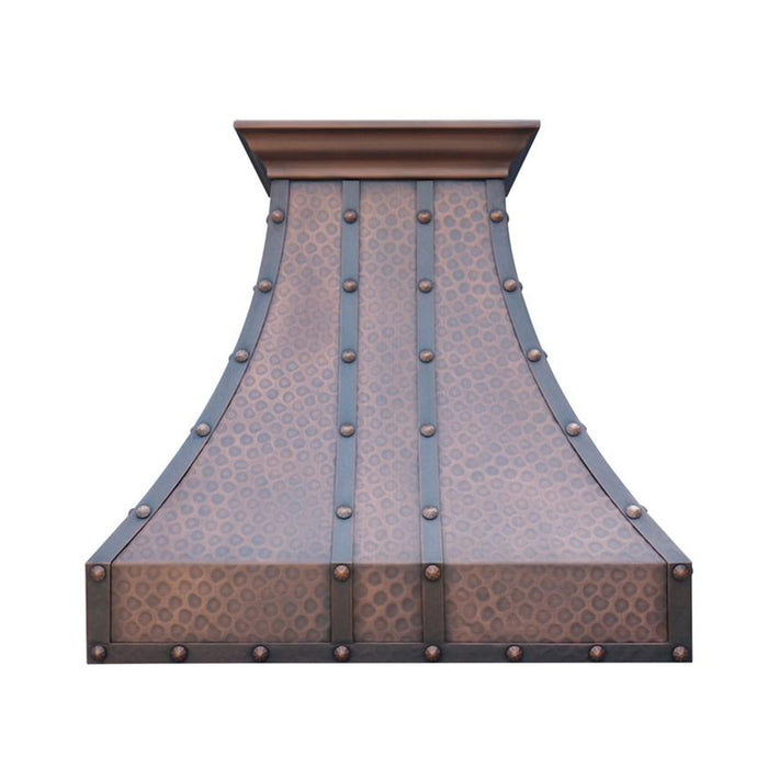 Rustic Curved Copper Range Hood