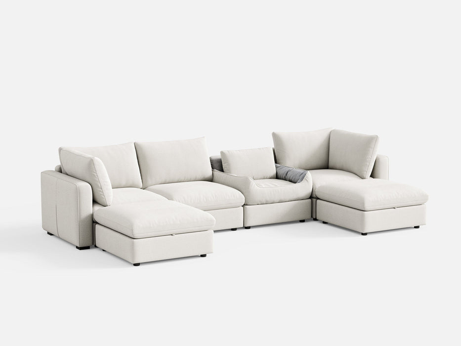 RUBIK V 4 Seats with 2 Ottomans & Pet Bed Module