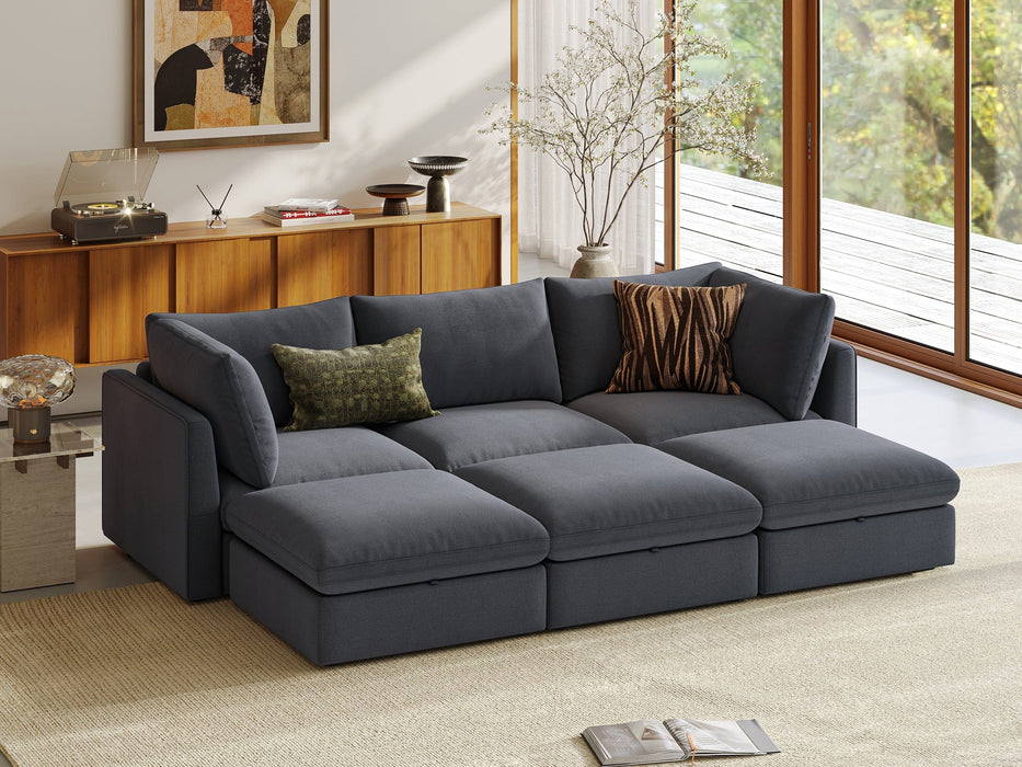 RUBIK V 3 Seats with 3 Ottomans