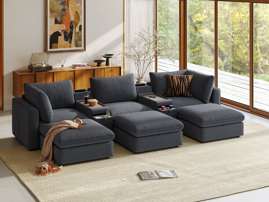 RUBIK V 3 Seats with 3 Ottomans & 2 Consoles