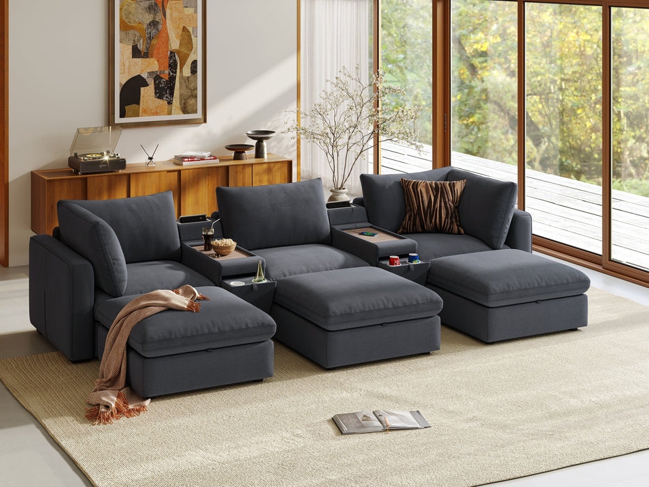 RUBIK V 3 Seats with 3 Ottomans & 2 Consoles