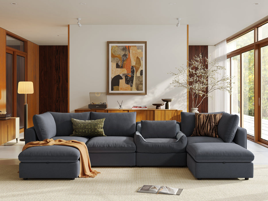 RUBIK V 4 Seats with 2 Ottomans & Pet Bed Module