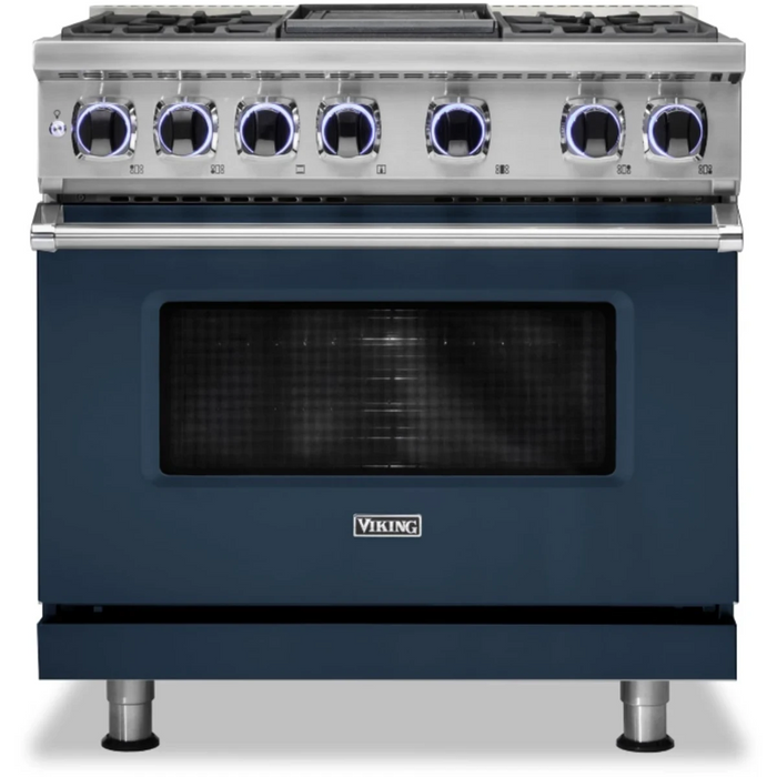 Viking® 7 Series 36" Stainless Steel Pro Style Dual Fuel Range VDR73624GSS