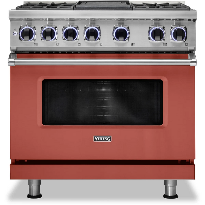 Viking® 7 Series 36" Stainless Steel Pro Style Dual Fuel Range VDR73624GSS