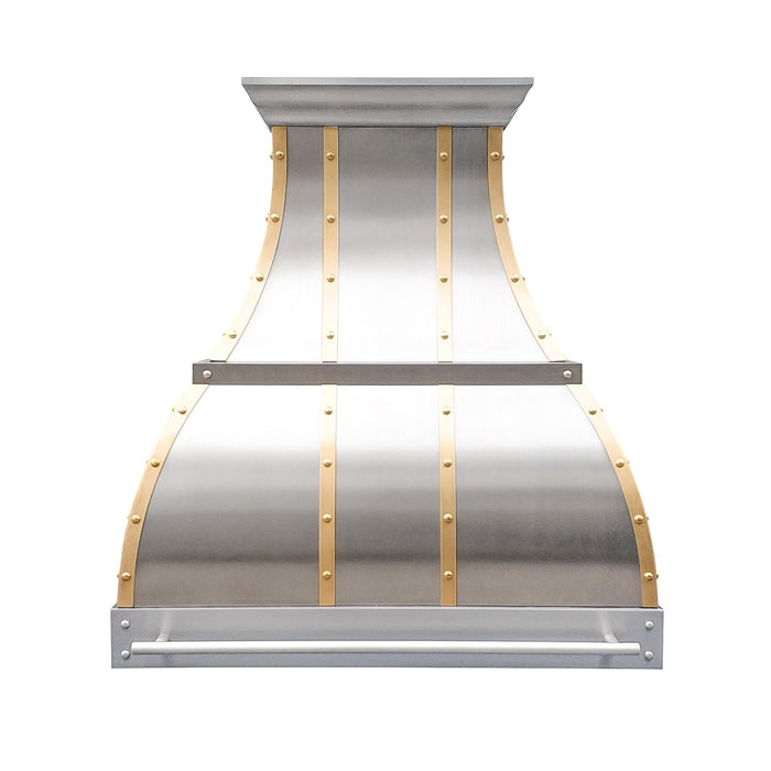 Stainless Steel Custom Range Hood with Pot Rails