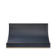 Sloped Black Stainless Steel Custom Range Hood with Brass Accents