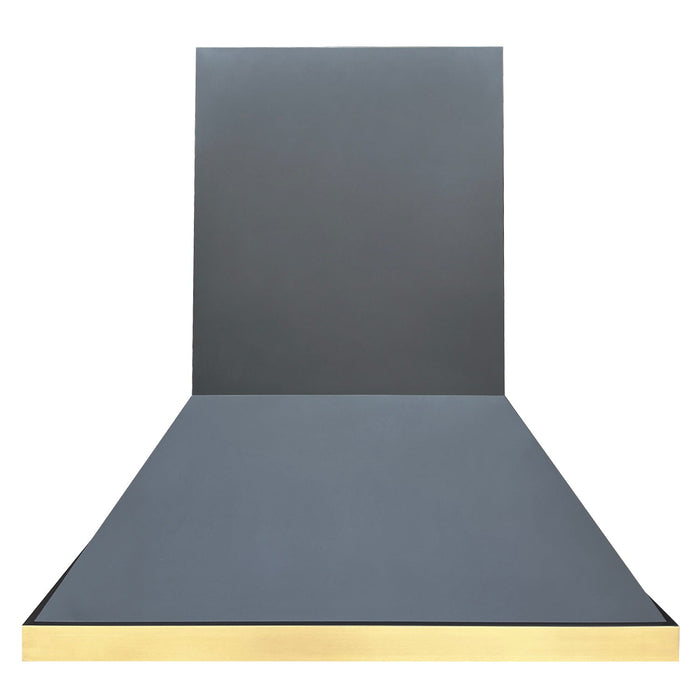 Custom Chimney Stainless Steel Range Hood with Brass Accents