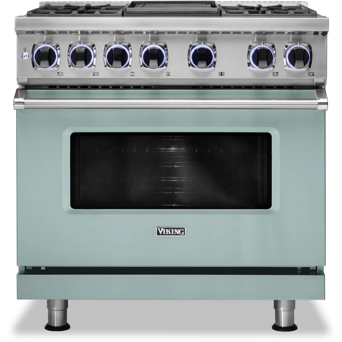 Viking® 7 Series 36" Stainless Steel Pro Style Dual Fuel Range VDR73624GSS