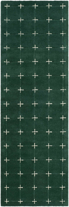 Sanvi Green Tufted Wool Area Rug