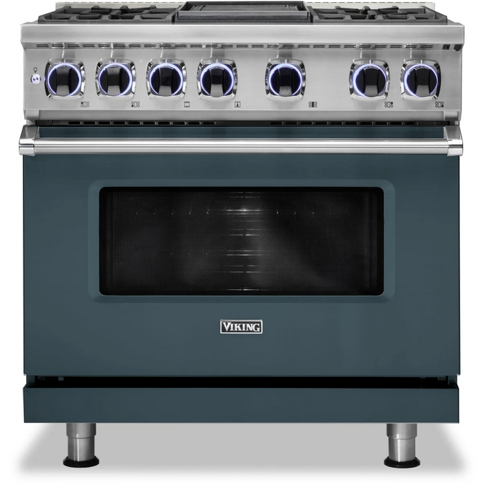 Viking® 7 Series 36" Stainless Steel Pro Style Dual Fuel Range VDR73624GSS