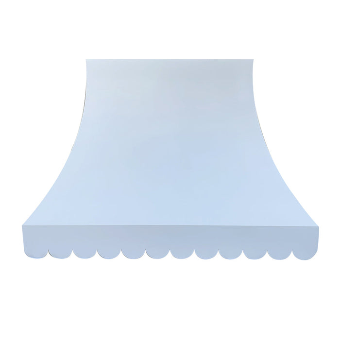 Scalloped White Stainless Steel Custom Range Hood