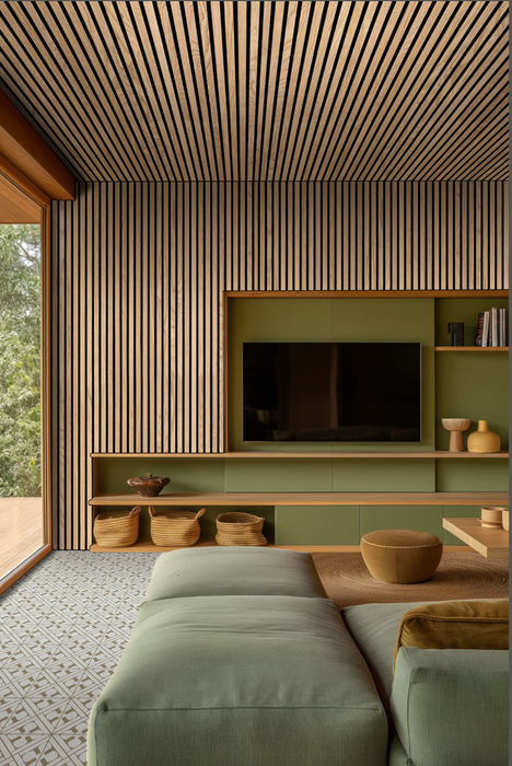 MSI Natural Acoustic Wood Slat Wall Panels WPNL-ACWFLTNATU9.5X120