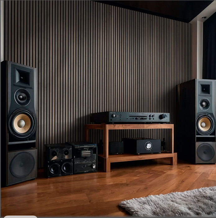 MSI Umber Acoustic Wood Slat Wall Panels WPNL-ACWFLTUMBE9.5X120