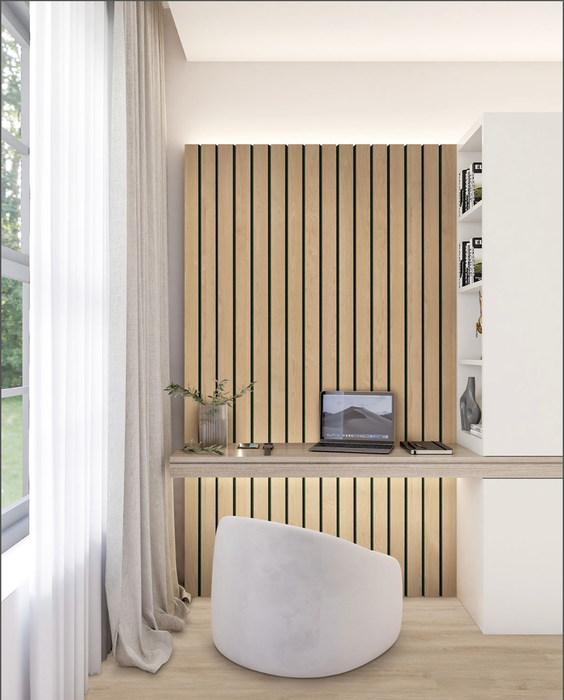 MSI Macro Acoustic Wood Slat Panels WPNL-ACWFLTNATMAC10.63X94.5