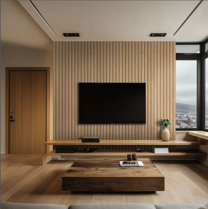 MSI Natural Reeded Acoustic Wood Slat Panels WPNL-ACWNATREE9.5X94.5