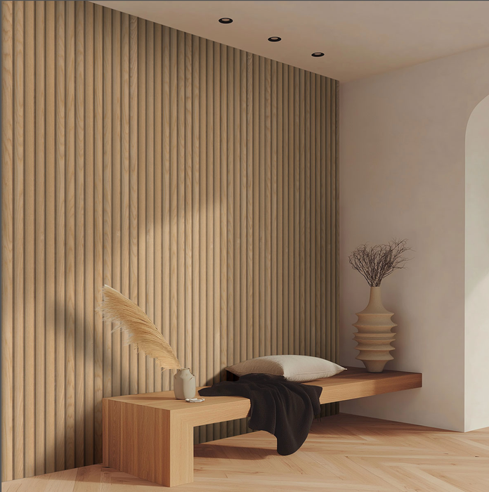MSI Natural Reeded Acoustic Wood Slat Panels WPNL-ACWNATREE9.5X94.5
