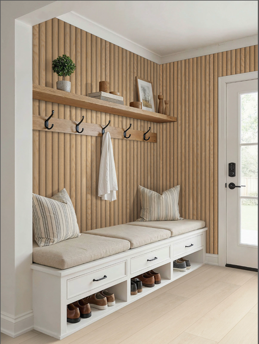 MSI Natural Reeded Acoustic Wood Slat Panels WPNL-ACWNATREE9.5X94.5