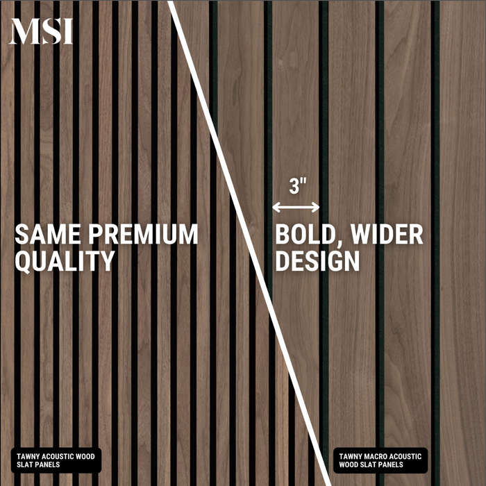 MSI Tawny Macro Acoustic Wood Slat Panels WPNL-ACWFLTTAWMAC10.63X94.5