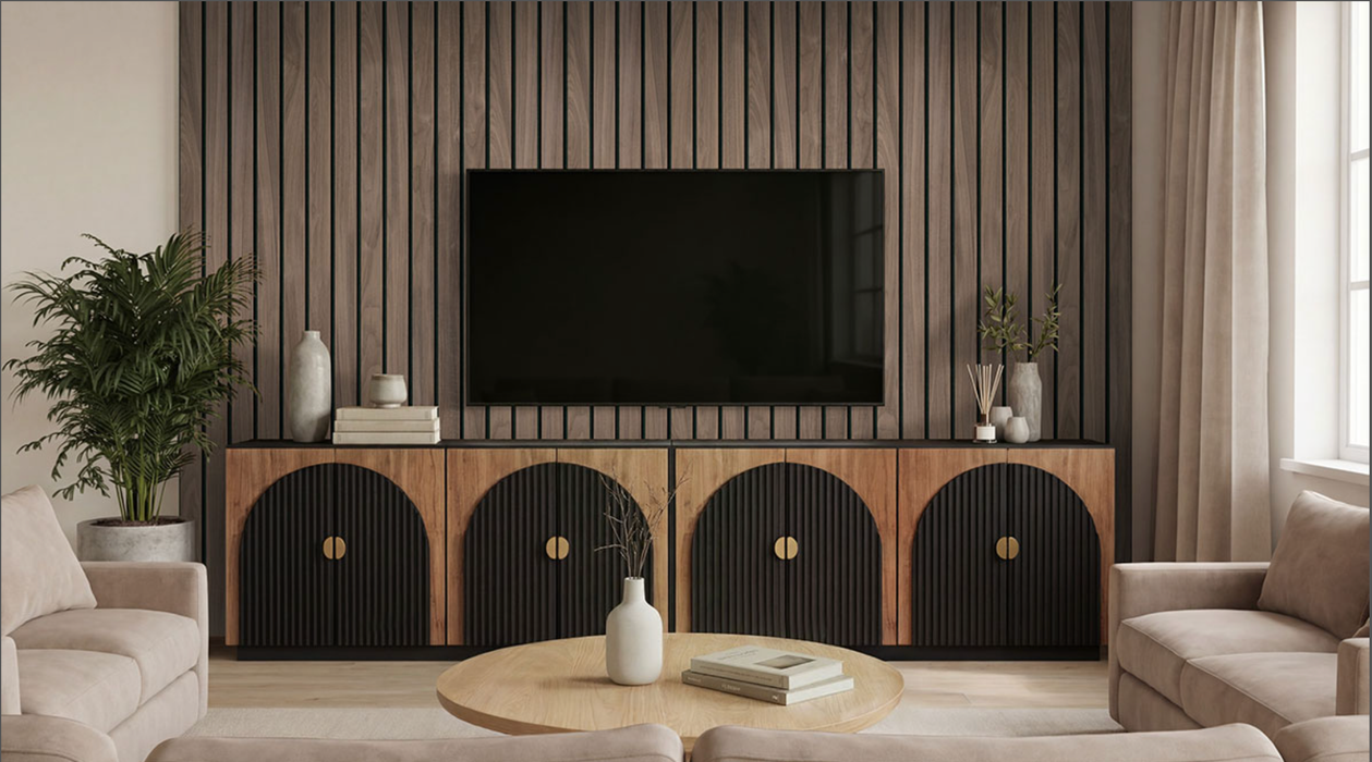 MSI Tawny Macro Acoustic Wood Slat Panels WPNL-ACWFLTTAWMAC10.63X94.5