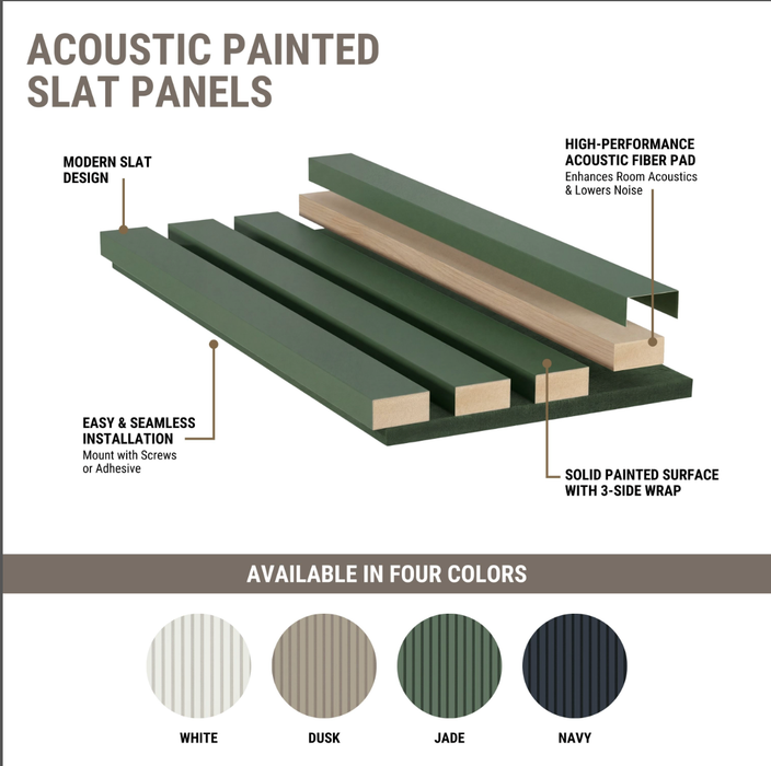MSI Jade Acoustic Slat Wall Panel WPNL-ACWFLTJAD9.5X94.5