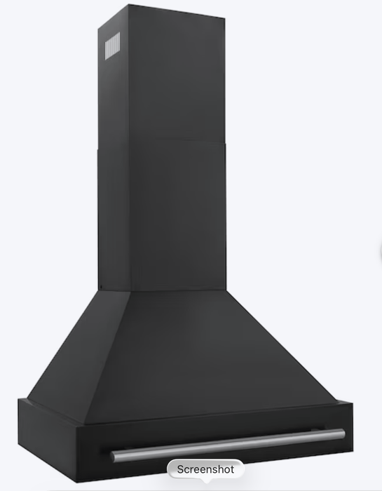 ZLINE 30" Black Stainless Steel, Wall-Mounted Range Hood BS655L-30-KST