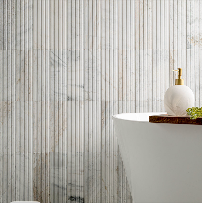 MSI Arabescato Venato Tile 4x12 Slat Honed TARAVEN412SLTH