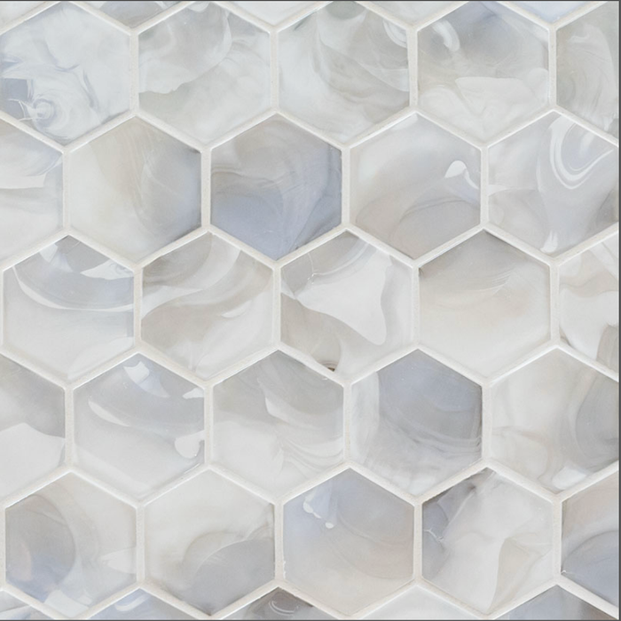 MSI Akoya Pearl 3" Hexagon Mosaic Tile SMOT-GLS-AKOPEAHEX6MM
