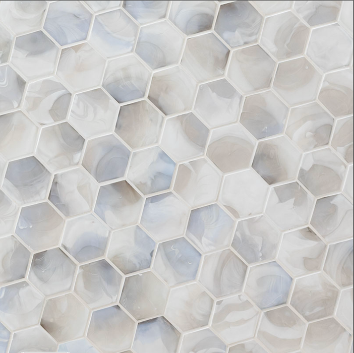 MSI Akoya Pearl 3" Hexagon Mosaic Tile SMOT-GLS-AKOPEAHEX6MM