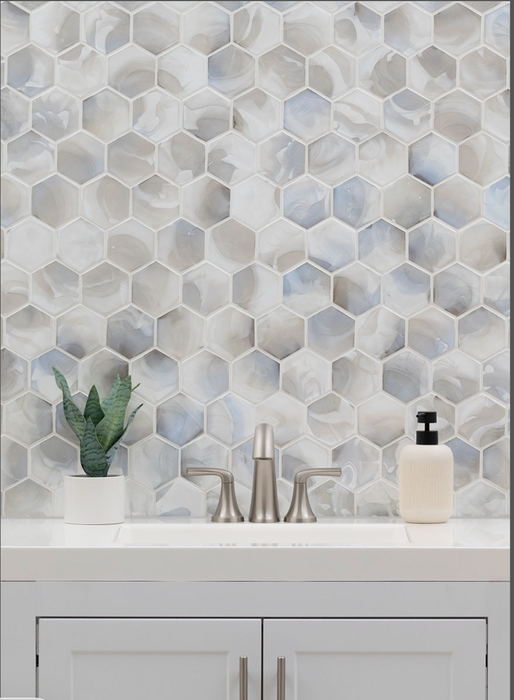 MSI Akoya Pearl 3" Hexagon Mosaic Tile SMOT-GLS-AKOPEAHEX6MM