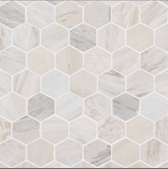 MSI Angora Polished 2" Hexagon Mosaic Tile SMOT-ANGORA-2HEXP