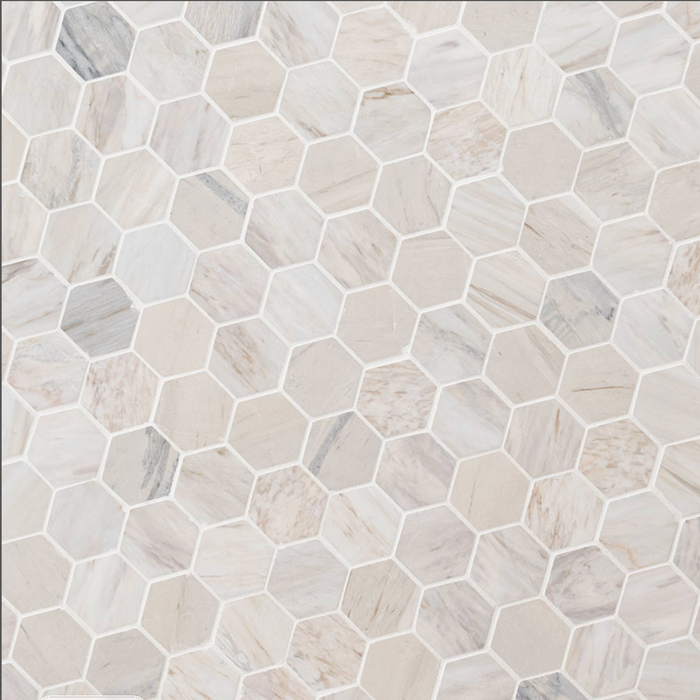 MSI Angora Polished 2" Hexagon Mosaic Tile SMOT-ANGORA-2HEXP