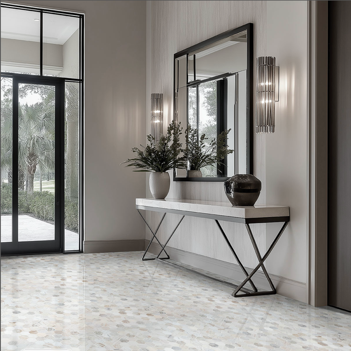 MSI Angora Polished 2" Hexagon Mosaic Tile SMOT-ANGORA-2HEXP
