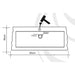 Seagrass Rustic Limestone Rectangular Vessel Sink Honed Hand chiseled (W)18"-(L)21.4" (H)4" SKU-NTRSTC33 product technical drawing