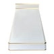 Tapered Custom White Stainless Steel Range Hood with Crown for Modern Kitchen